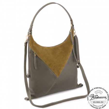  Женская кожаная сумка "Эмилия" (хаки)